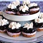 Two-bite Huckleberry Cheesecakes