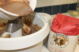Alternate adding dry ingredients and wet ingredients.