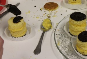 And a layer of ganache. Yep, this is messy business!